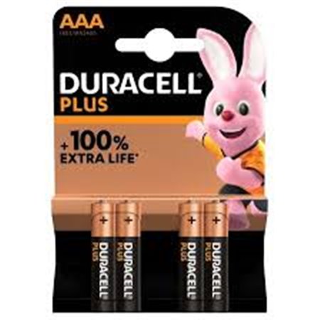 Pilas AAA Duracell Plus Power LR03 1.5V Pack 4