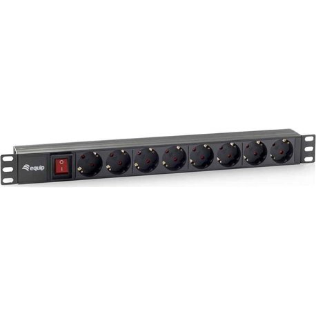 Regleta EQUIP 8 Tomas Interruptor Rack Negra (EQ333283)