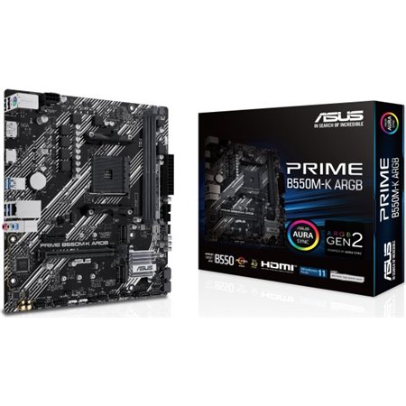 ASUS PRIME B550M-K ARGB: (AM4) 2DDR4 HDMI DP RJ45 mATX