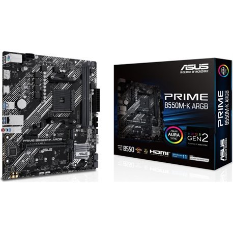 ASUS PRIME B550M-K ARGB: (AM4) 2DDR4 HDMI DP mATX