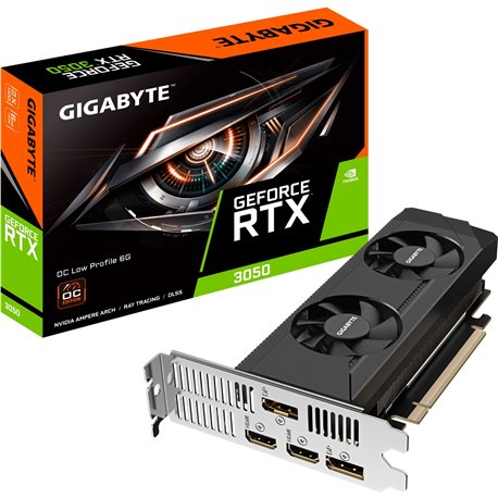 TARJETA DE VIDEO NVIDIA GIGABYTE RTX3050 EAGLE OC LP 6GB DP HDMI GDDR6 PCIE