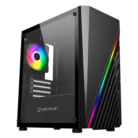 Semitorre UNYKA Mini Glayze ARGB mATX Negra (UK113021)