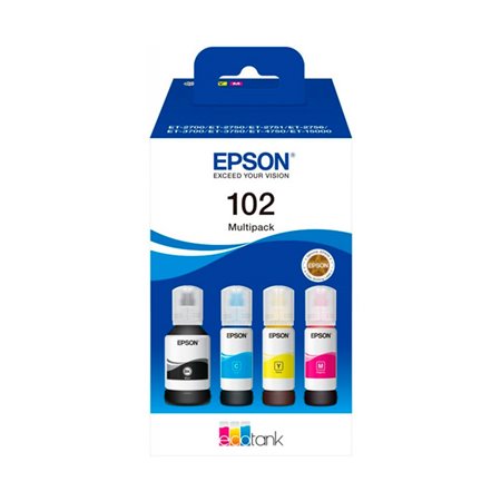 Tinta Epson 102 EcoTank Pack Negro/Color (C13T03R640)