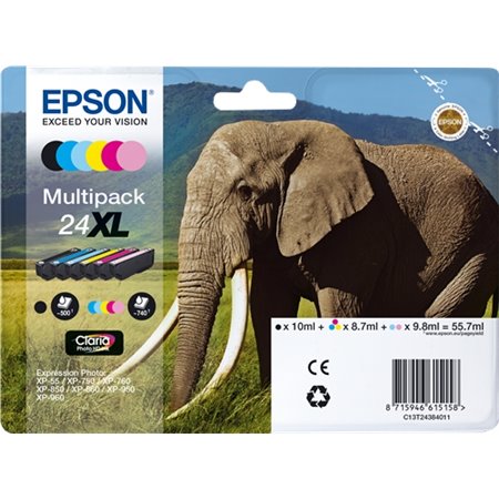 Tinta Epson 24XL T2438 Pack 6 Colores (C13T24384011)