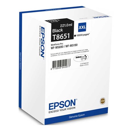 Tinta Epson T8651 XXL Negro 221ml 10000pág (C13T865140)