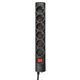 REGLETA TRUST 6 SCHUKOS INTERRUPTOR 1,8M BLACK