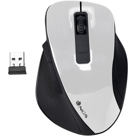 Ratón NGS Óptico Wireless RF 1600dpi Blanco (BOWWHITE)