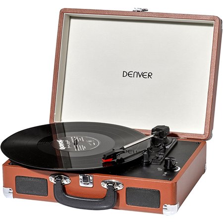 Tocadiscos DENVER USB con altavoz Marrón (VPL-120BROWN)