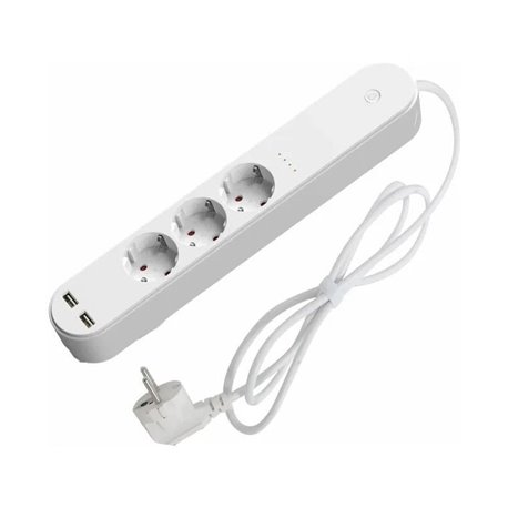 Regleta DENVER 3xSchuko 2xUSB Blanca (SHP-310U)