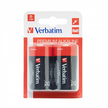 Pilas alcalinas LR20 Verbatim (pack 2) (49923)