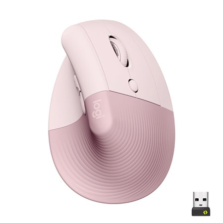 Ratón Vertical LOGITECH Óptico RF/BT Rosa (910-006478)