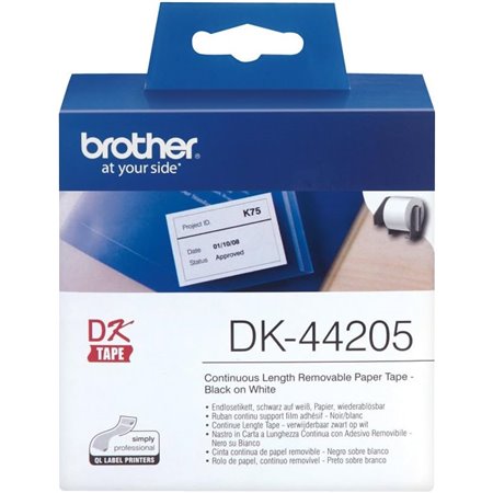 Cinta de Papel BROTHER 62mm Negro/Blanco (DK-44205)