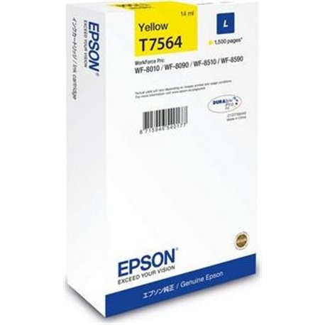 Tinta Epson T7564 Amarillo 14ml 1500 páginas (C13T75644