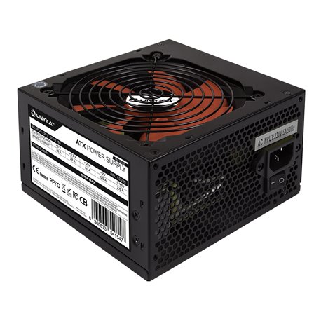 Fuente Gaming UNYKA ATX 600W PFC 120mm Negra (52035)