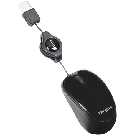 Ratón TARGUS Retráctil USB-A 1000dpi Negro (AMU75EU)