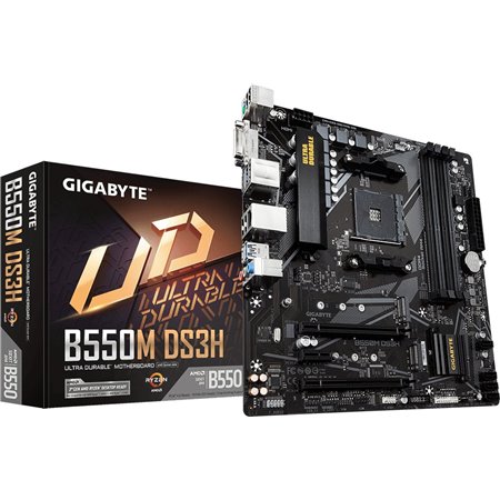 GIGABYTE B550M-DS3H:(AM4) 4DDR4 SATA3 USB DVI HDMI mATX