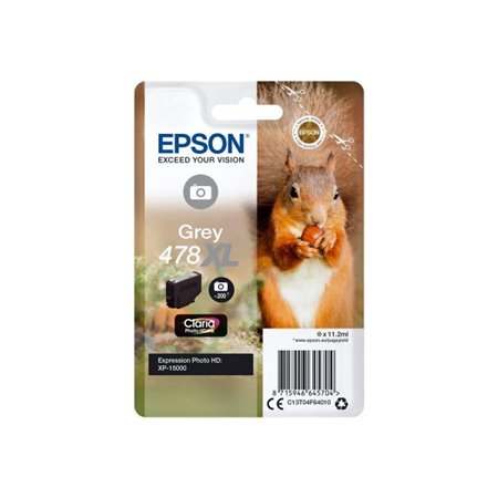 Tinta Epson 478XL Claria Photo HD Gris (C13T04F64010)