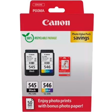 Tinta Canon EcoPack PG-545+CL-546 + 50 Hojas (8287B008)