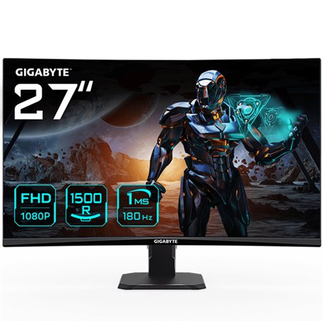 Monitor Gaming GIGABYTE 27" GS27FC VA FHD Curvo Negro