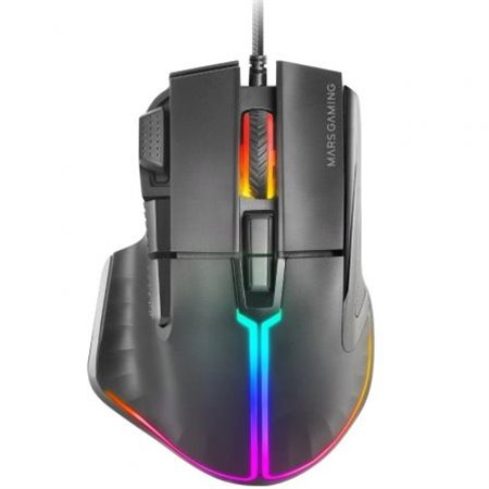 Ratón Mars Gaming Óptico RGB USB 12800dpi Negro (MMXT)