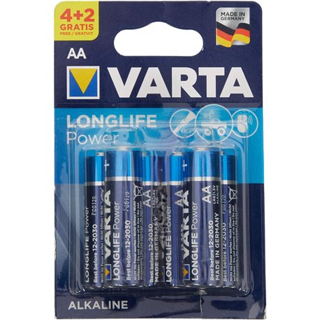 Pilas VARTA Longlife Power AA LR6 Blister 6 (4+2)