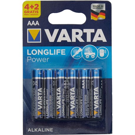 Pilas VARTA Longlife Power AAA LR03 Blister 6 (4+2)