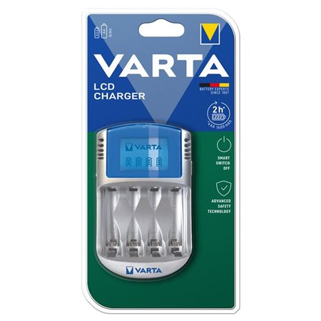 Cargador de Pilas Varta LCD 220V/12V/USB para AAA/AA