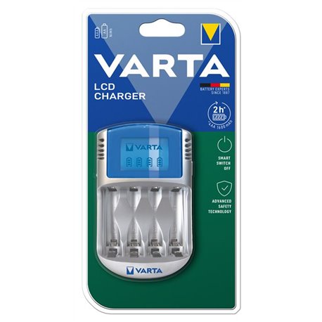 Cargador de Pilas Varta LCD 220V/12V/USB para AAA/AA
