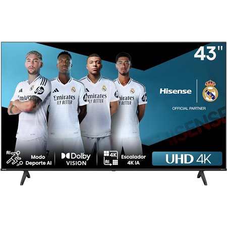 TV Hisense 43" 4K UHD WiFi Smart TV Negro (43A6N)