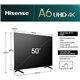 TV Hisense 50" 4K UHD WiFi Smart TV Negro (50A6N)