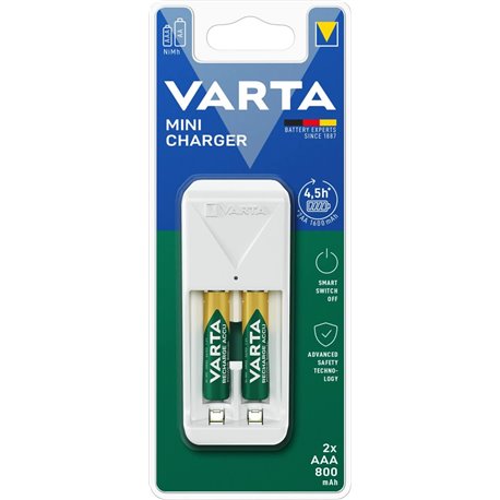 Mini Cargador Varta 2xAAA/AA 800mAh (57656201421)