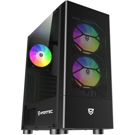 Caja Nfortec ATX mATX ITX Negra (NF-CS-CAELUM-BLACK)