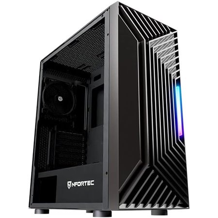 Caja Nfortec RGB ATX mATX ITX Negra (NF-CS-NERVIA-B)
