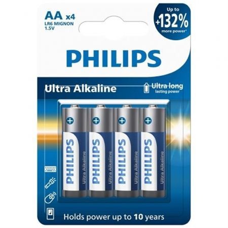 Pilas Philips AA Alcalinas 1.5V Pack 4 (LR6E4B/10)