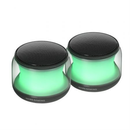 Altavoces Mars Gaming 15W RGB 3.5mm BT Negros (MSAURA)