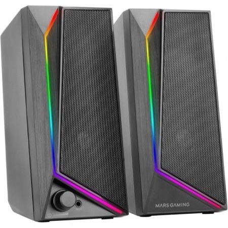 Altavoces Mars Gaming 2.0 15W RGB 3.5mm Negro (MS72)