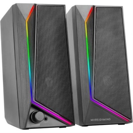 Altavoces Mars Gaming 2.0 15W RGB 3.5mm Negro (MS72)