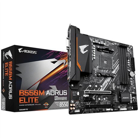 GIGABYTE B550M AORUS ELITE: (AM4) 4DDR4 DVI-D HDMI mATX