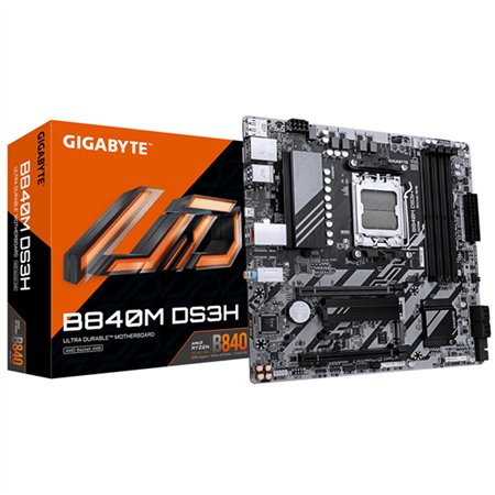 GIGABYTE B840M DS3H: (AM5) 4DDR5 USB DP HDMI RJ45 mATX