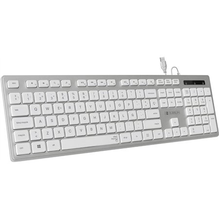 Teclado SUBBLIM Ergo Flat USB Plata (SUBKBC-0EKE20)