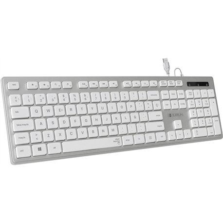 Teclado SUBBLIM Ergo Flat USB Plata (SUBKBC-0EKE20)