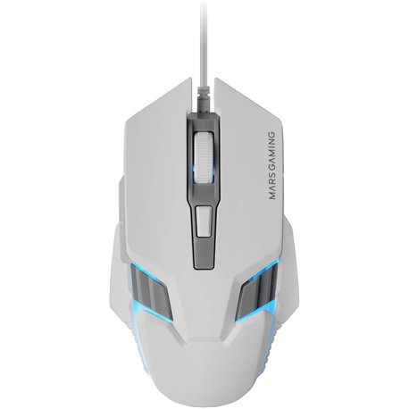 Ratón Mars Gaming Óptico RGB USB 4000dpi Blanco(MM024W)