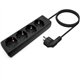 REGLETA AISENS 4 SCHUKOS PROTECCION 1,4M BLACK