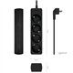 REGLETA AISENS 4 SCHUKOS PROTECCION 1,4M BLACK