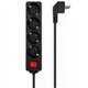 REGLETA AISENS 4 SCHUKOS PROTECCION INTERRUPTOR 1,4M BLACK