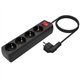 REGLETA AISENS 4 SCHUKOS PROTECCION INTERRUPTOR 1,4M BLACK