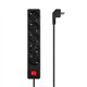 REGLETA AISENS 5 SCHUKOS PROTECCION INTERRUPTOR 1,4M BLACK