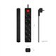 REGLETA AISENS 5 SCHUKOS PROTECCION INTERRUPTOR 1,4M BLACK