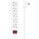 REGLETA AISENS 5 SCHUKOS PROTECCION INTERRUPTOR 1,4M WHITE