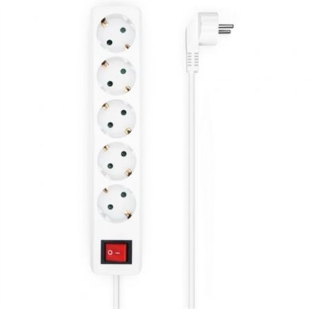 REGLETA AISENS 5 SCHUKOS PROTECCION INTERRUPTOR 1,4M WHITE